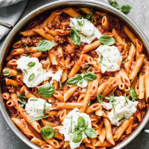The best Skillet Lasagna is made in just one pan but has all the flavors we love from traditional time-intensive lasagna.