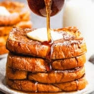 This easy Pumpkin French Toast recipe has the perfect pumpkin spice flavor in the batter and cooked until golden and perfect.