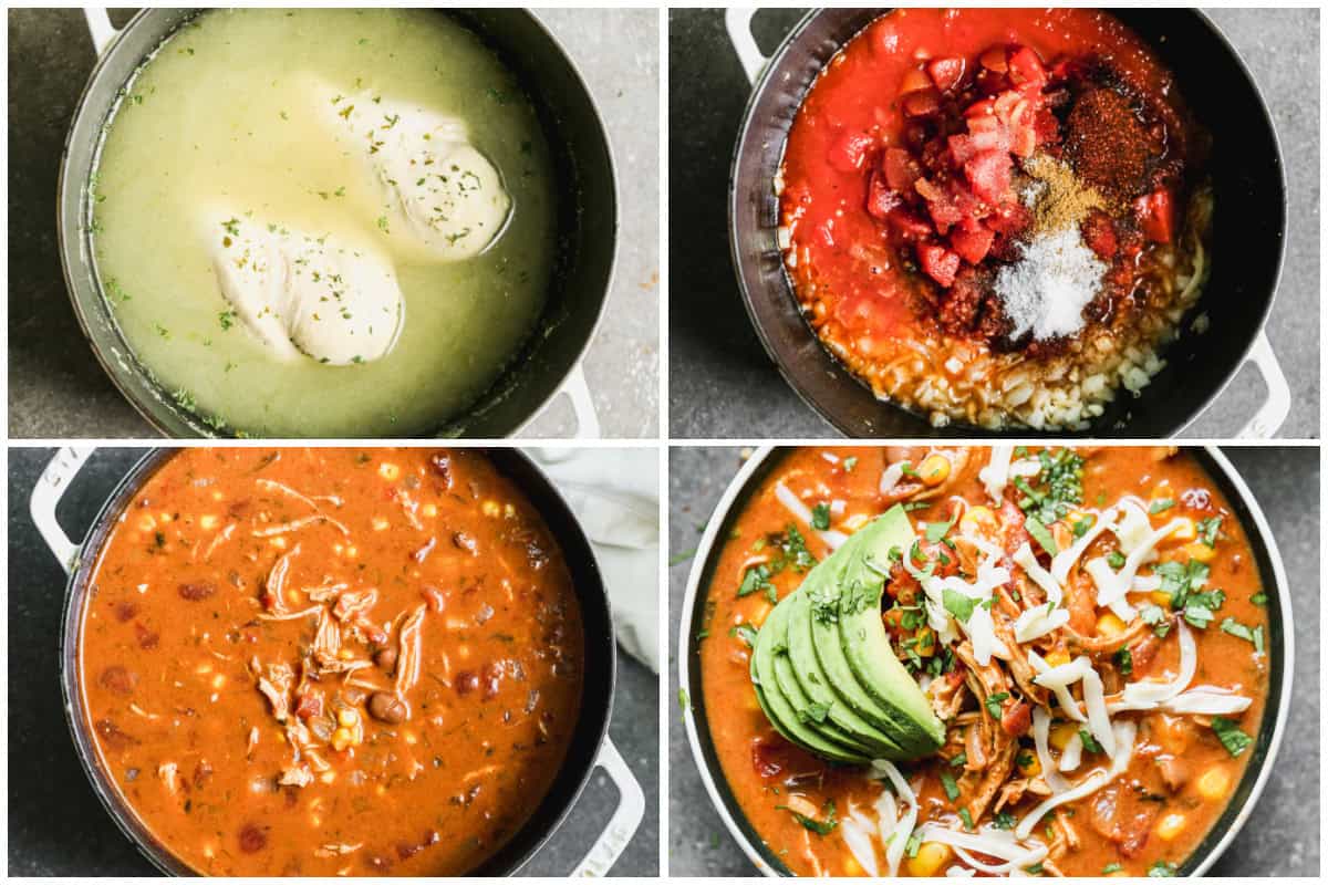 This Mexican Spicy Chicken Soup recipe is easy to make and is ready to serve in only an hour. The chicken is cooked in the pot, creating a delicious broth that we use in this creamy and hearty soup.