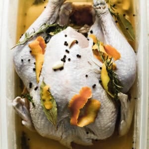 This simple turkey brine recipe is perfect for your smoked turkey and adds so much moisture and flavor! It's easy and makes a big difference!