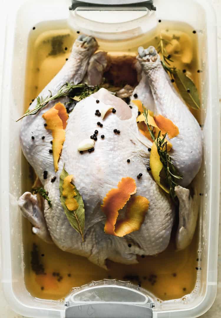 This simple turkey brine recipe is perfect for your smoked turkey and adds so much moisture and flavor! It's easy and makes a big difference!