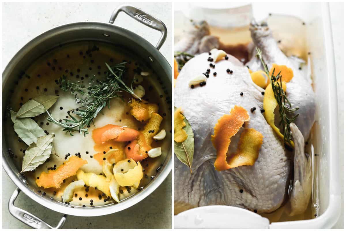 This easy Turkey Brine recipe only takes a few minutes to throw together and will make your smoked turkey moist and flavorful!