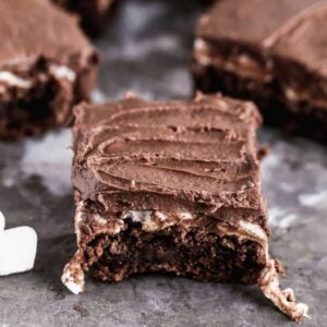 Mississippi Mud Brownies cut into squares.