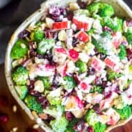Broccoli Apple Salad in a serving bowl.