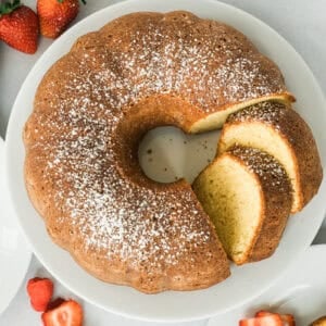 The best Sour Cream Pound Cake recipe is moist, sweet, and so easy to make!