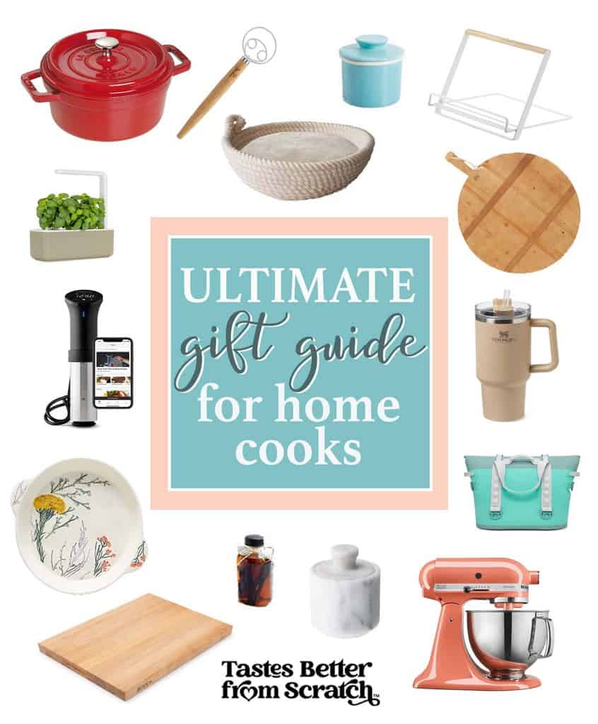 Gift Guide for cooks collage image.