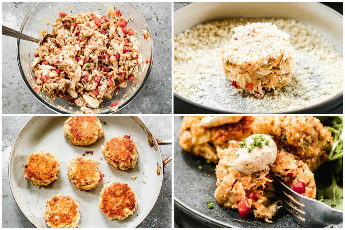 Learn how to make crab cakes in less than 30 minutes of work! We just simply mix the ingredients, dip it in egg and panko, and cook until golden and crispy. 