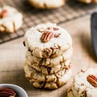 This Pecan Sandies Cookies recipe is easy to make and has that buttery shortbread texture that melts in your mouth.