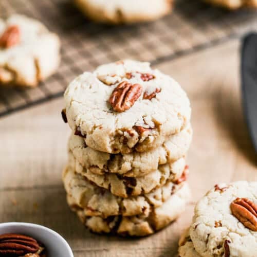 This Pecan Sandies Cookies recipe is easy to make and has that buttery shortbread texture that melts in your mouth.