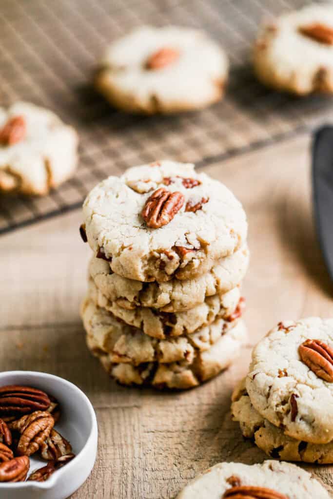 This Pecan Sandies Cookies recipe is easy to make and has that buttery shortbread texture that melts in your mouth.