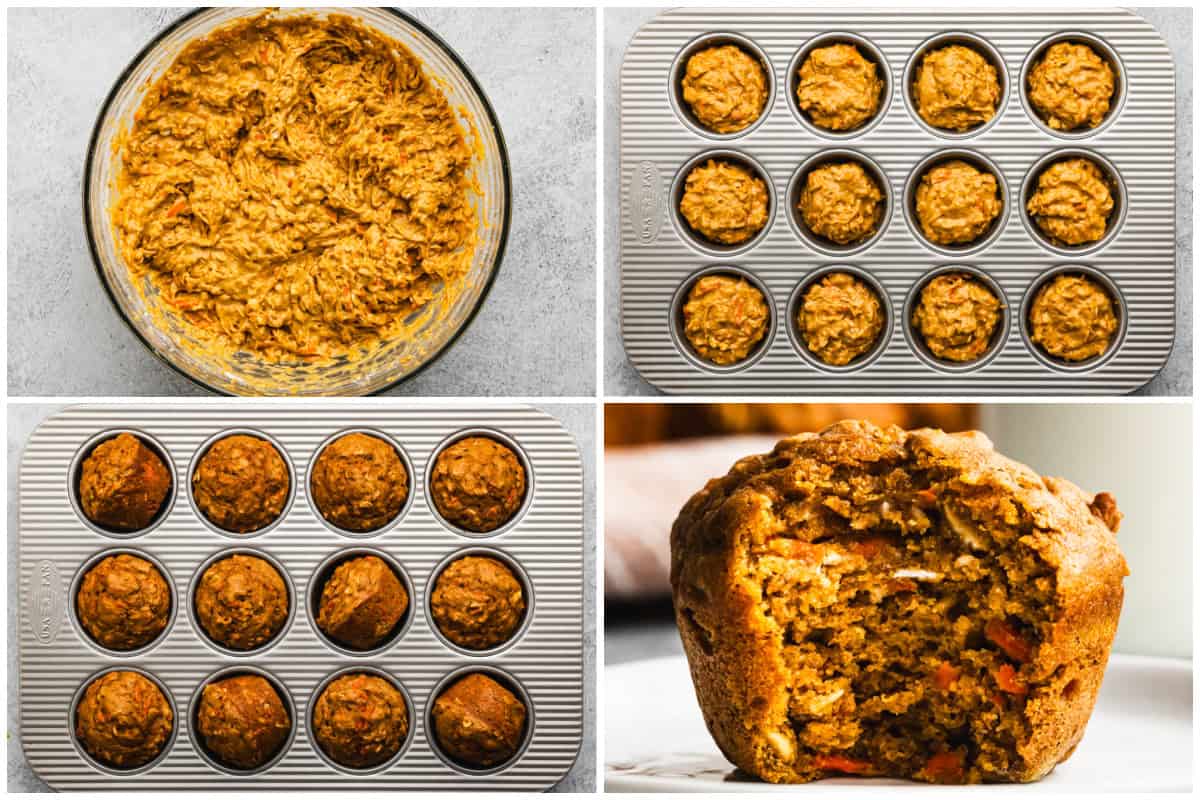 These Carrot Cake Muffins have the flavor of carrot cake but in a healthier muffin form that is so easy to make in under 30 minutes!