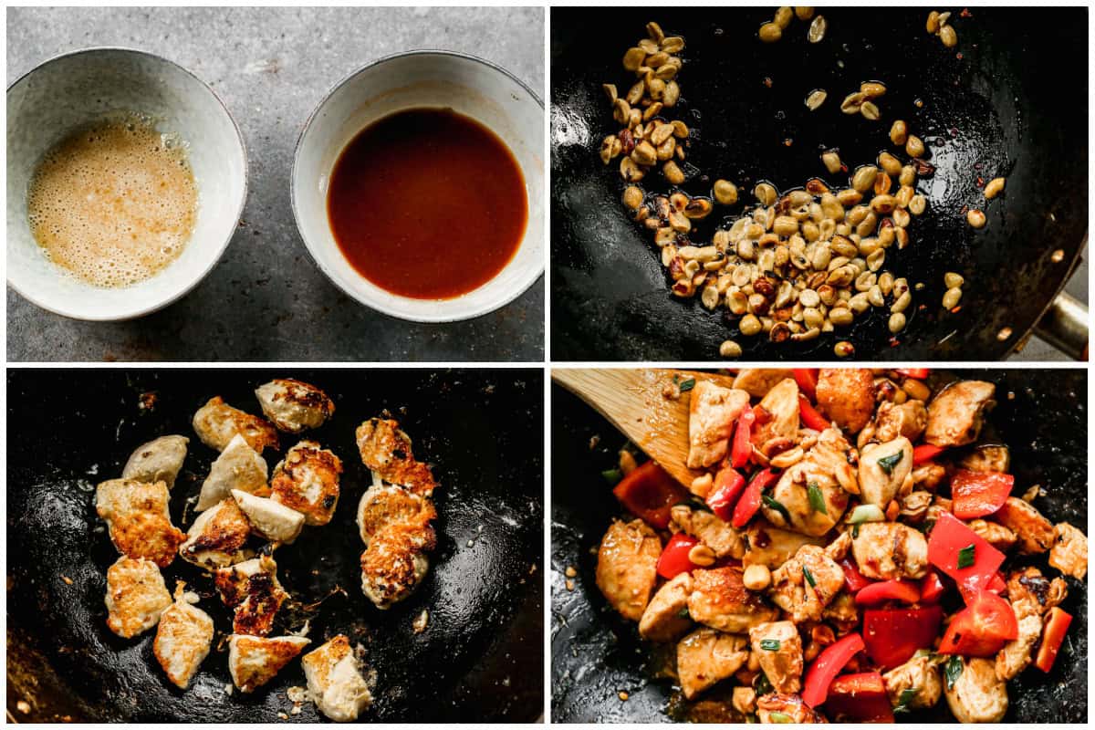 Making homemade Kung Pao Chicken is easier than you think! Just sauté chicken and peanuts, add in veggies, and cover in a homemade kung pao sauce. It's delicious and ready in 30 minutes!