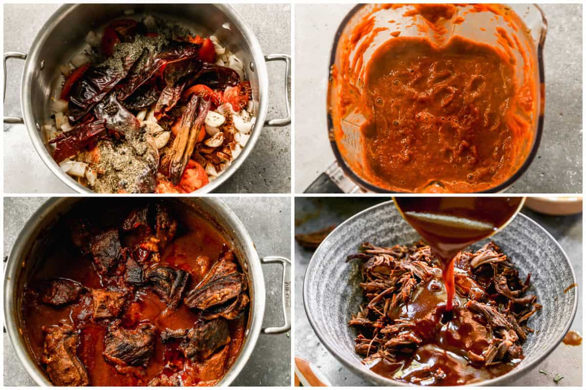 This easy Beef Birria recipe is packed full of flavor with chiles and fresh ingredients blended into a delicious sauce and poured over the tender meat. 