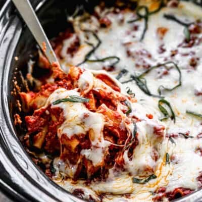 This easy Crock Pot Baked Ziti is completely hands off and only takes 10 minutes to prep! It's a cozy family favorite that will save you on a busy weekday!