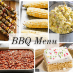 Collage of recipe images comprising a bbq menu.