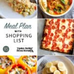 a collage of 5 dinner recipes from meal plan 95