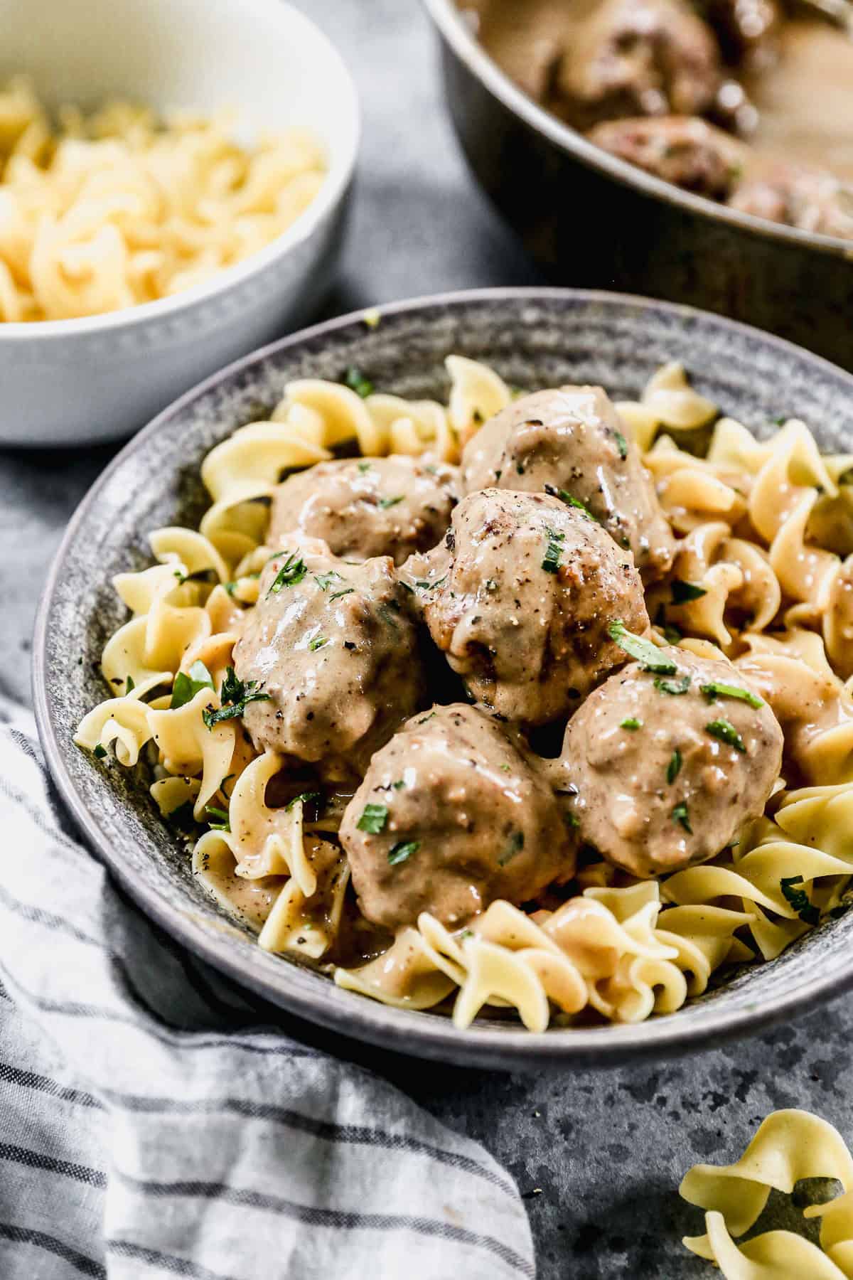 A bowl of homemade Swedish Meatballs made from pantry ingredients and tastes better than Ikea or any restaurant!