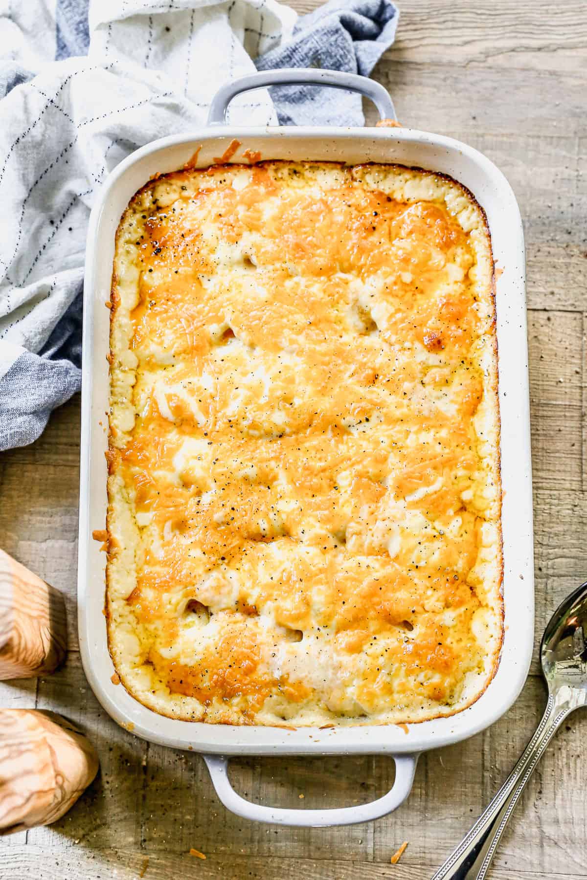 Bubbly and cheesy Potatoes Au Gratin fresh out of the oven. 
