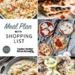 collage of 5 dinner recipes for meal plan 103.