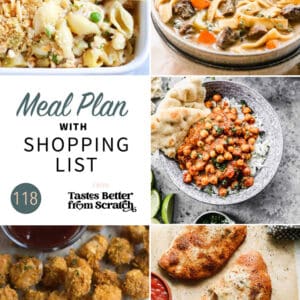 A collage of 5 meals from meal plan 118.