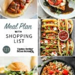 a collage of 5 recipes from meal plan 121.