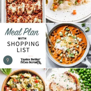 collage of 5 recipes from meal plan 9.