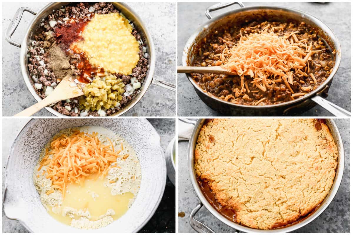 Learn how to make the best Tamale Pie recipe with a seasoned ground beef mixture and a masa crust on top. It's comforting and always a family pleaser!