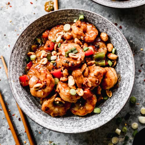 Kung Pao Shrimp thumbnail picture in a bowl.