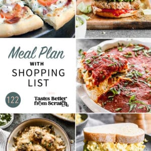 a collage of 5 recipes from meal plan 122.