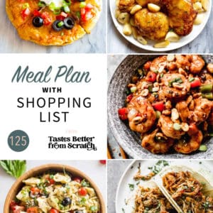 a collage of 5 meals from meal plan 125.