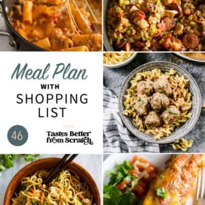 a collage of 5 meals for meal plan 46.