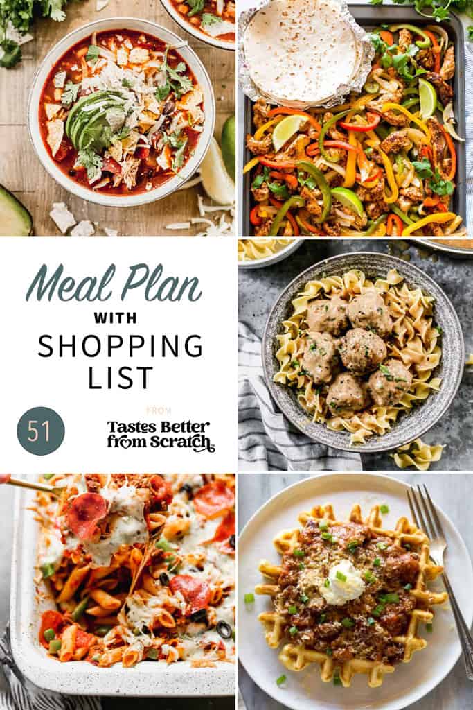 a collage of 5 recipes from meal plan 51.