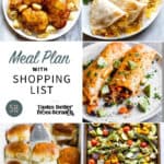 a collage of 5 recipes from meal plan 58.