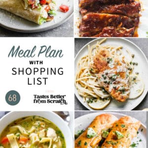 a collage of 5 meals from meal plan 68.