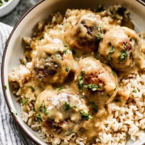 These Thai-inspired Green Curry Meatballs are easy to make and have the most incredible green curry sauce. These Thai Meatballs are made in just 30 minutes and absolutely delicious!
