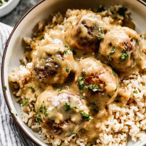 These Thai-inspired Green Curry Meatballs are easy to make and have the most incredible green curry sauce. These Thai Meatballs are made in just 30 minutes and absolutely delicious!