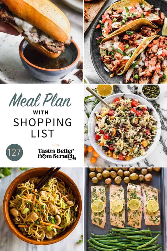 a collage of 5 recipes from meal plan 127.