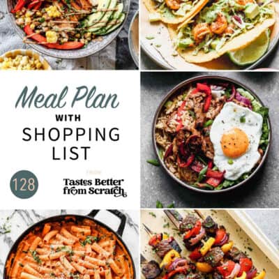 a collage of 5 meals from meal plan 128.