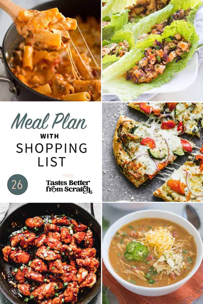 a collage of 5 recipes from meal plan 26.