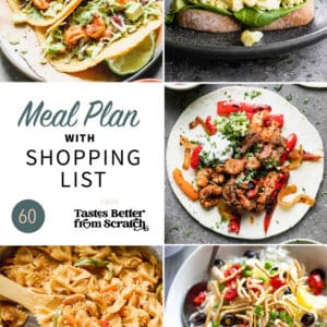 a collage of 5 images from meal plan 60.