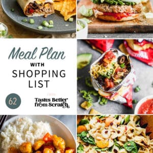 a collage of 5 recipes from meal plan 62.