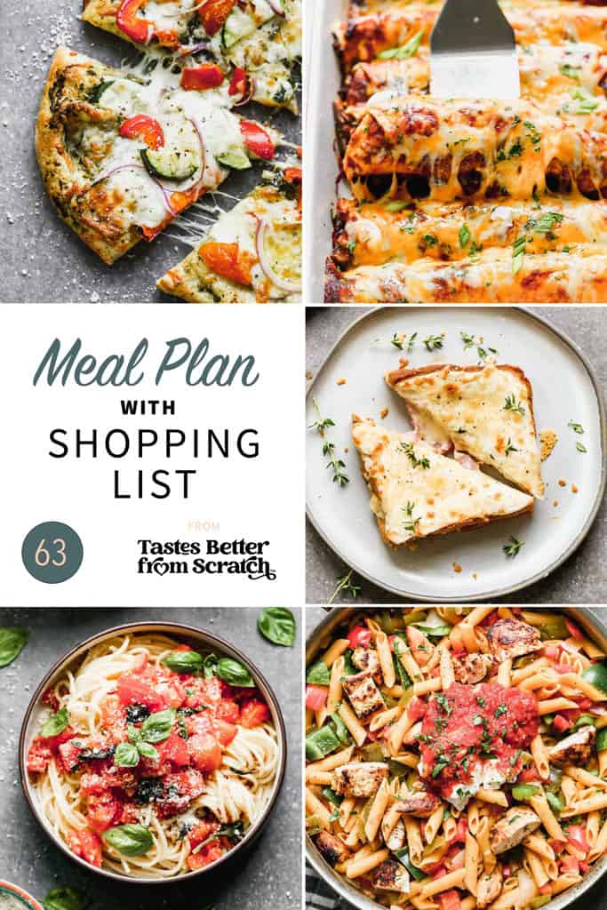 a collage of 5 recipes from meal plan 63.
