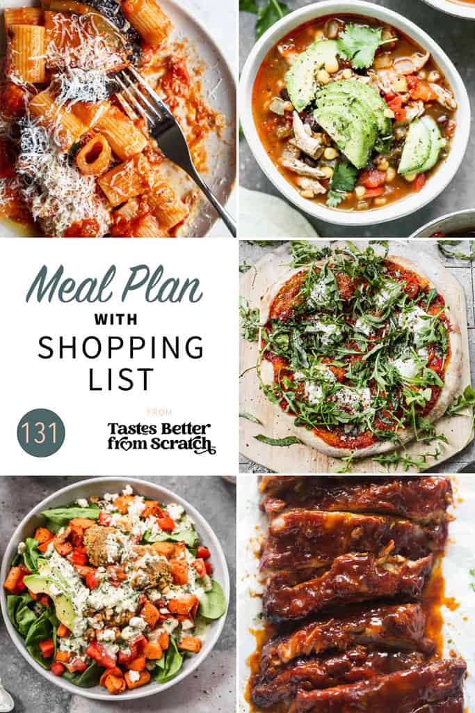 a collage of 5 images from meal plan 131.