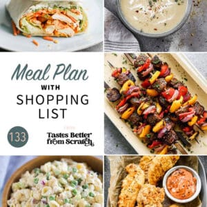 a collage of 5 recipes from meal plan 133.
