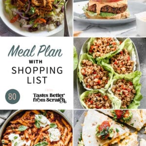 a collage of 5 recipes from meal plan 80.