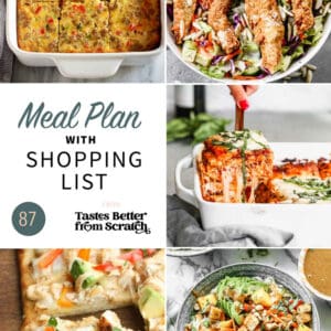 a collage of 5 images from meal plan 87.