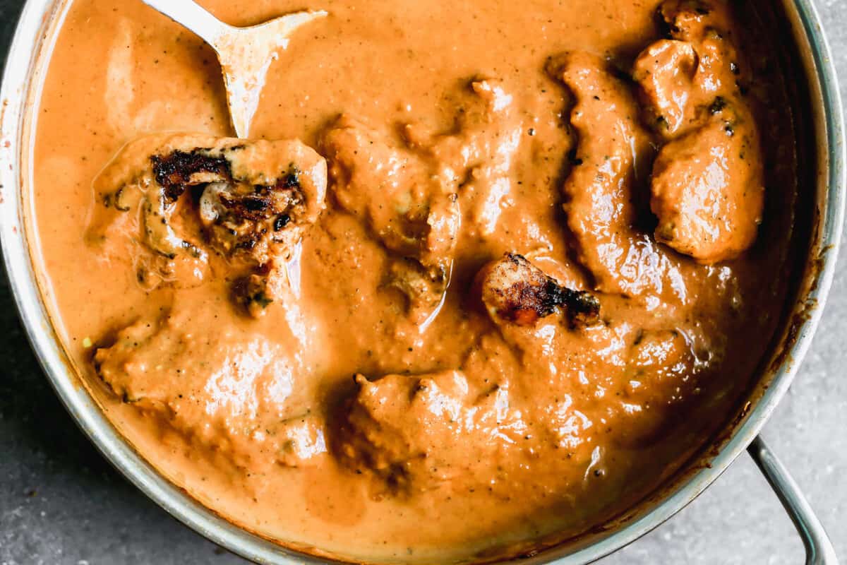 An Indian Chicken Tikka Masala recipe in a smooth and creamy sauce.