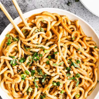 A bowl of saucy Peanut Noodles is comforting, flavorful, and perfect for a quick weeknight since it's ready in just 15 minutes!
