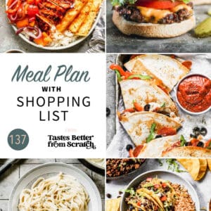 a collage of 5 recipes from meal plan 137.