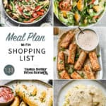 a collage of 5 recipes from meal plan 138.